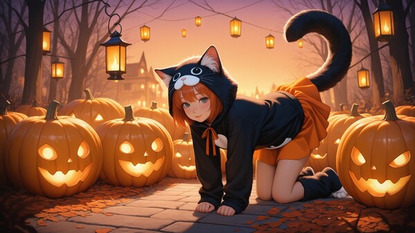 Скриншот из Halloween Waifu