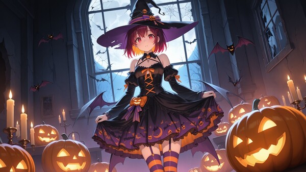 Скриншот из Halloween Waifu
