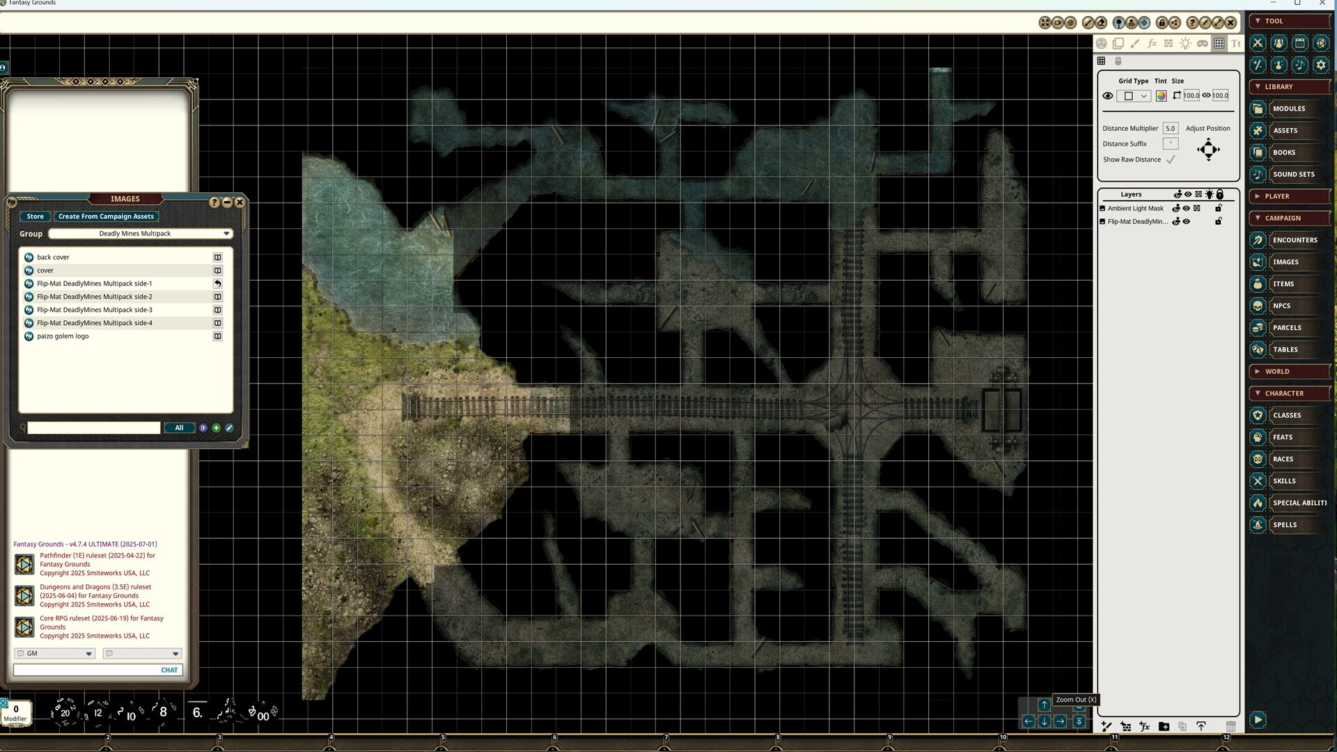 #2. Fantasy Grounds - Pathfinder 2 RPG - Flip-Mat: Deadly Mines Multi-Pack (Steam) 由: SmiteWorks USA, LLC