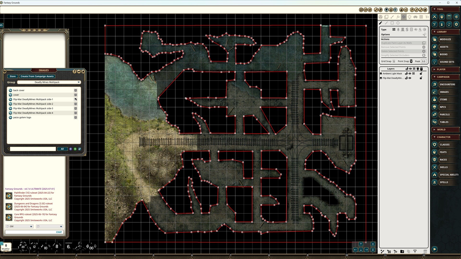 #6. Fantasy Grounds - Pathfinder 2 RPG - Flip-Mat: Deadly Mines Multi-Pack (Steam) 由: SmiteWorks USA, LLC