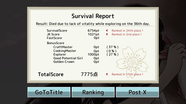Long Black-Haired Schoolgirl Survival Simulation Game Demo screenshot 5