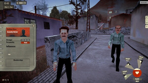 Screenshot of Arbeiter gameplay showing in-action mechanics