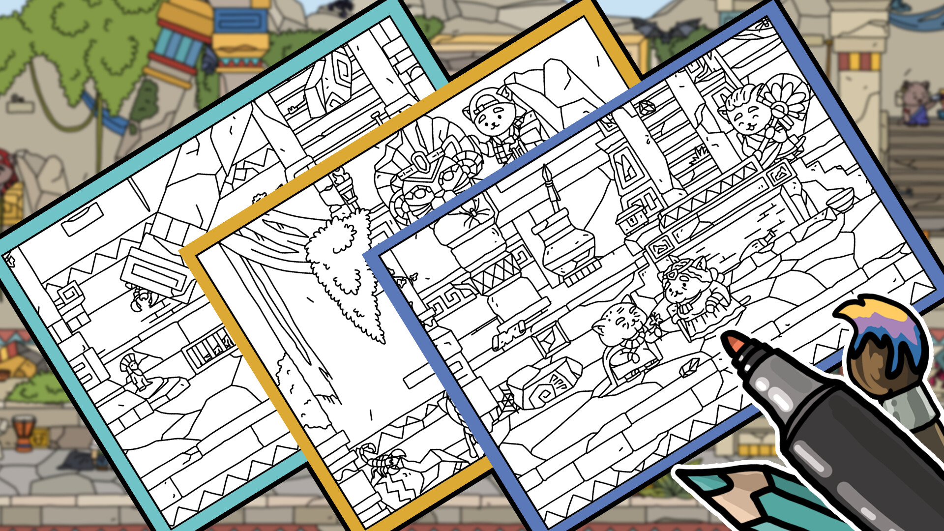 #4. FIND ALL 8: The road to the Maya - Coloring Book (Steam) 由: Very Very LITTLE Studio
