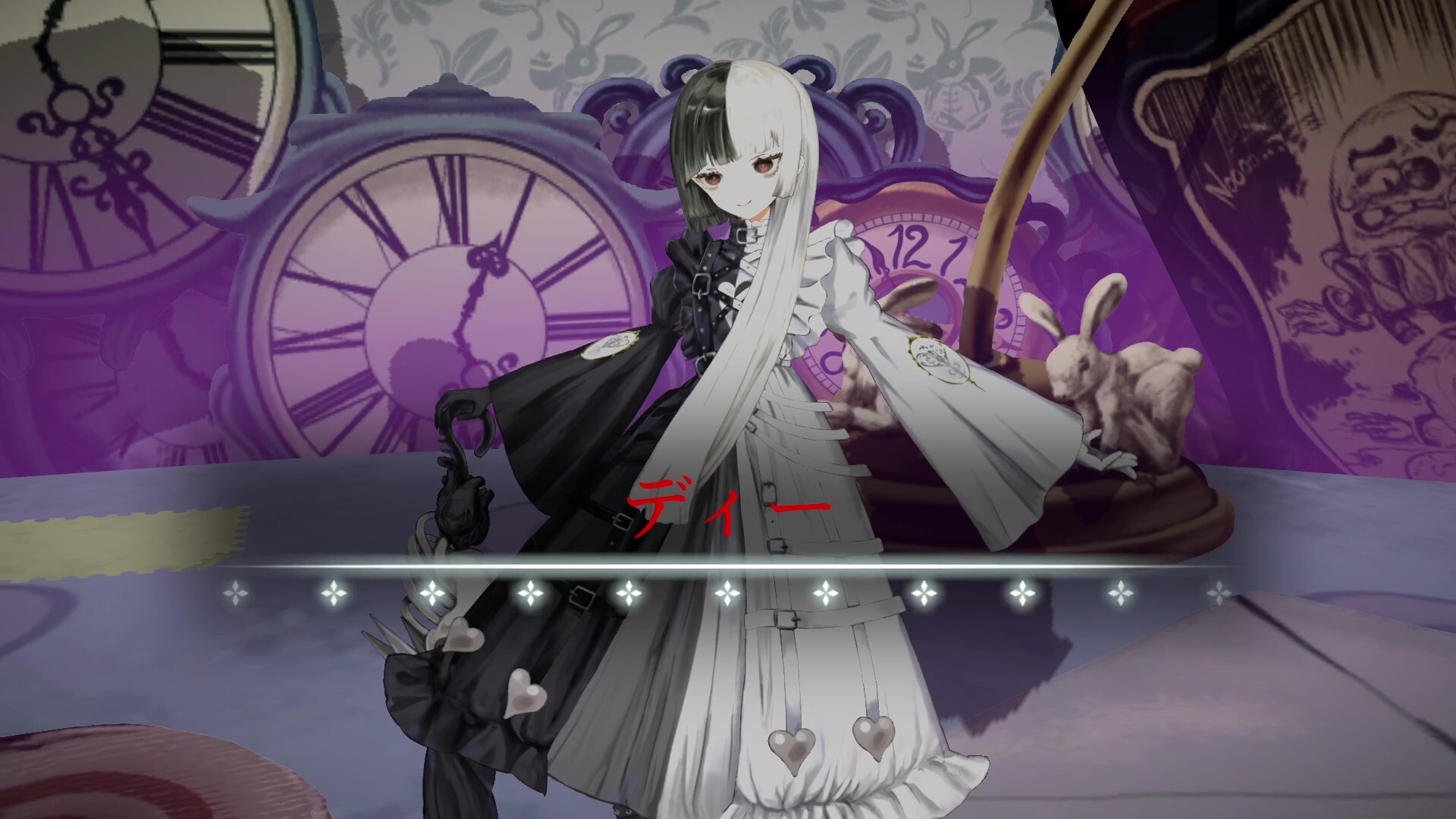 CRYMELIGHT 案内人の白兎とともに描かれる主人公アリス