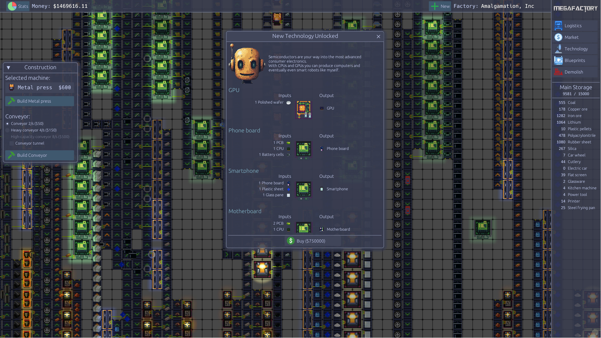 #6. MegaFactory Tycoon (Steam) โดย: goto64 Games
