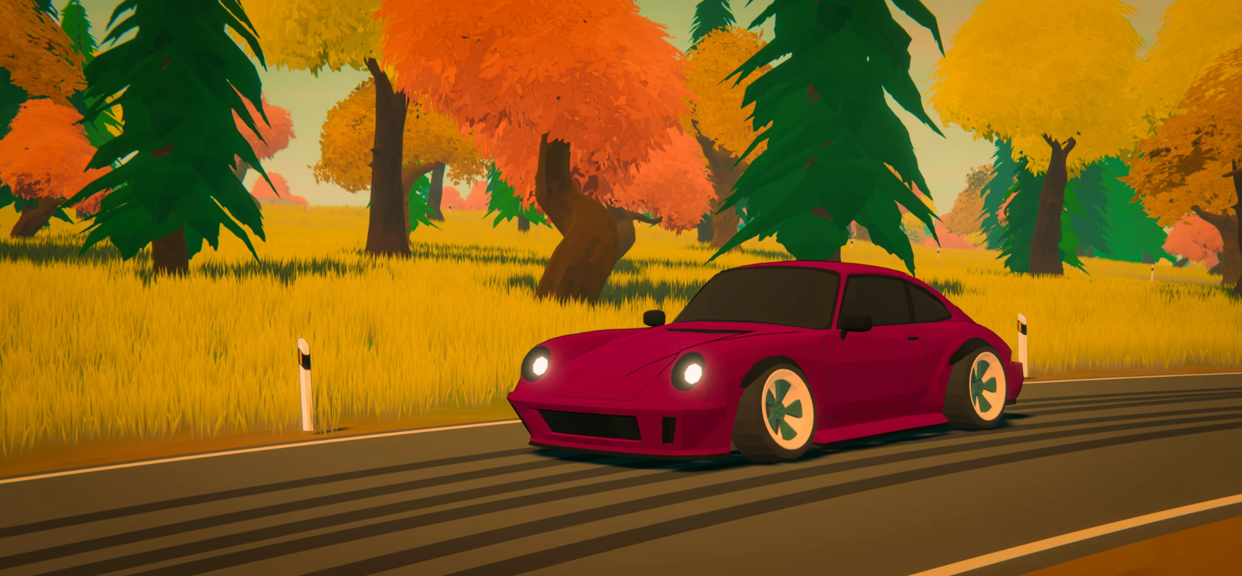Scenery with a car