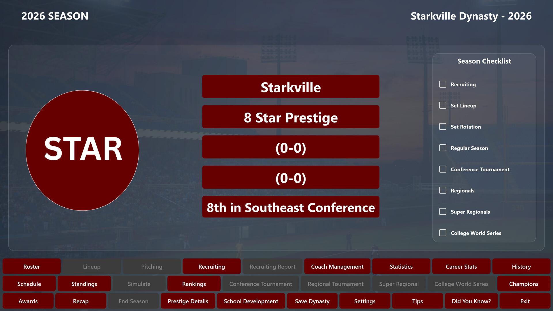 College Baseball: Dynasty Builder screenshot 1