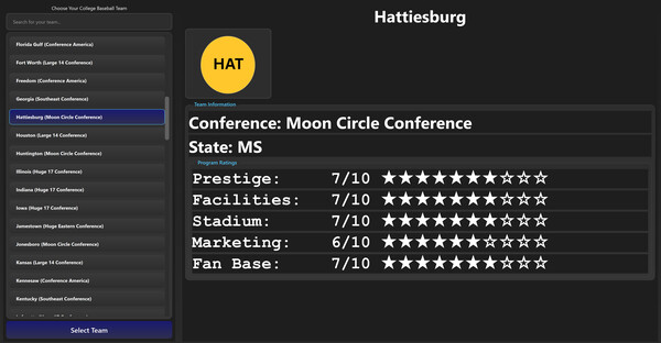 Скриншот из College Baseball: Dynasty Builder Скриншот из College Baseball: Dynasty Builder