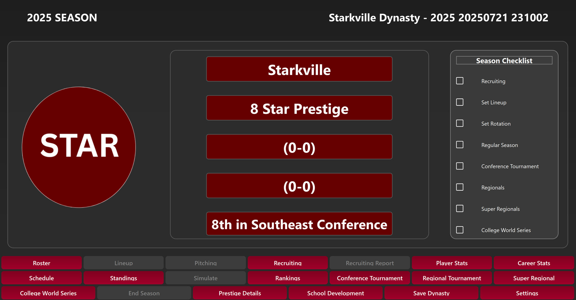 College Baseball: Dynasty Builder screenshot #1