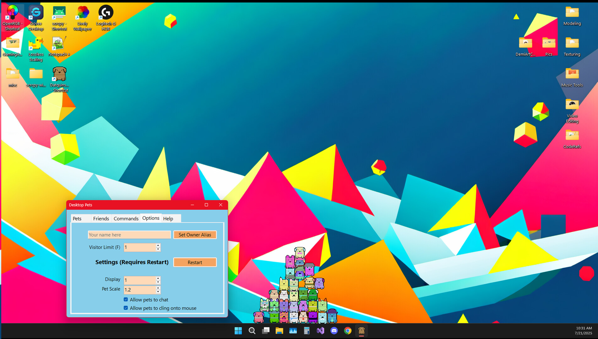 #7. Datquinso Desktop Pets (Steam) 由: Datquinso