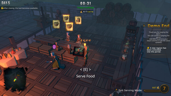 Screenshot of Rift Tavern gameplay showing in-action mechanics
