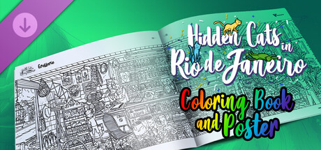 Hidden Cats in Rio de Janeiro - Printable PDF Coloring Book and Poster