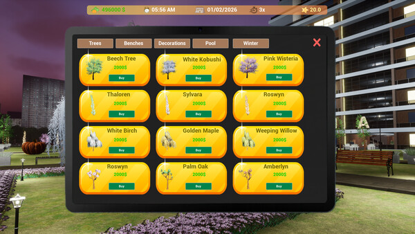 Screenshot of Site Management Simulator