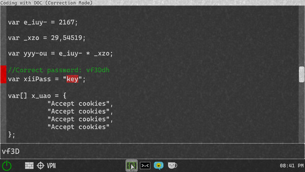 Screenshot of Coding with DOC gameplay showing in-action mechanics