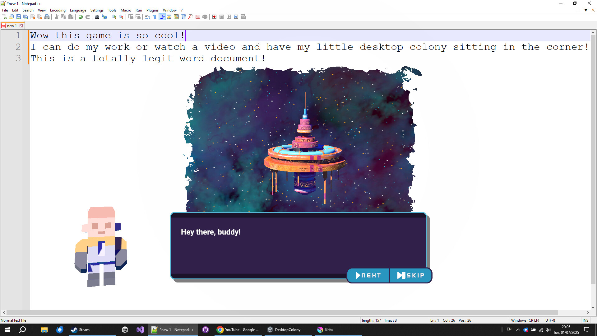 #1. Desktop Colony Demo (Steam) 来自: Mechabit