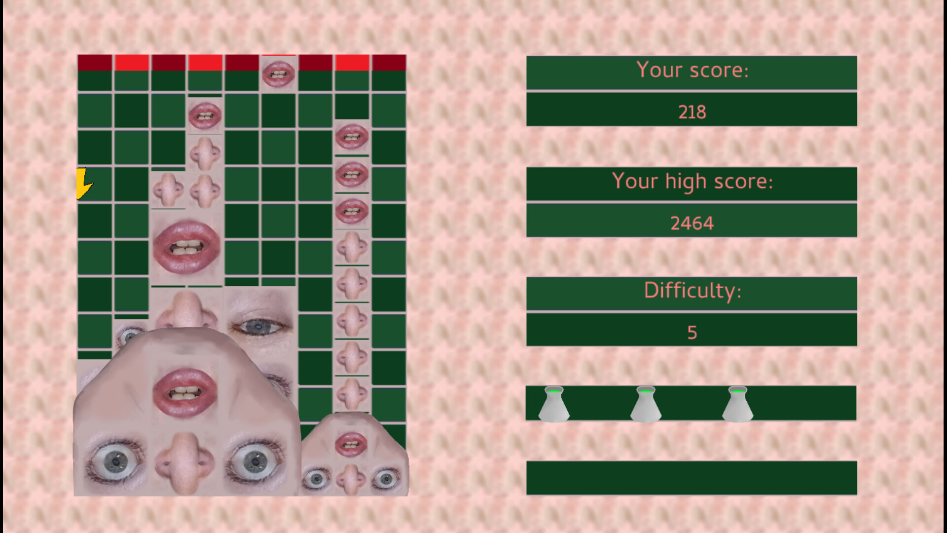 #1. Falling Face Fragments (Steam) By: AshumArcade