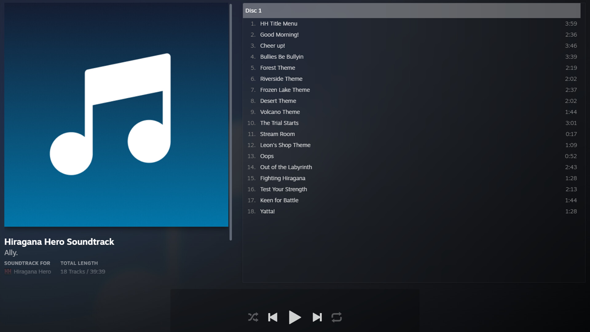 Hiragana Hero Soundtrack Featured Screenshot #1