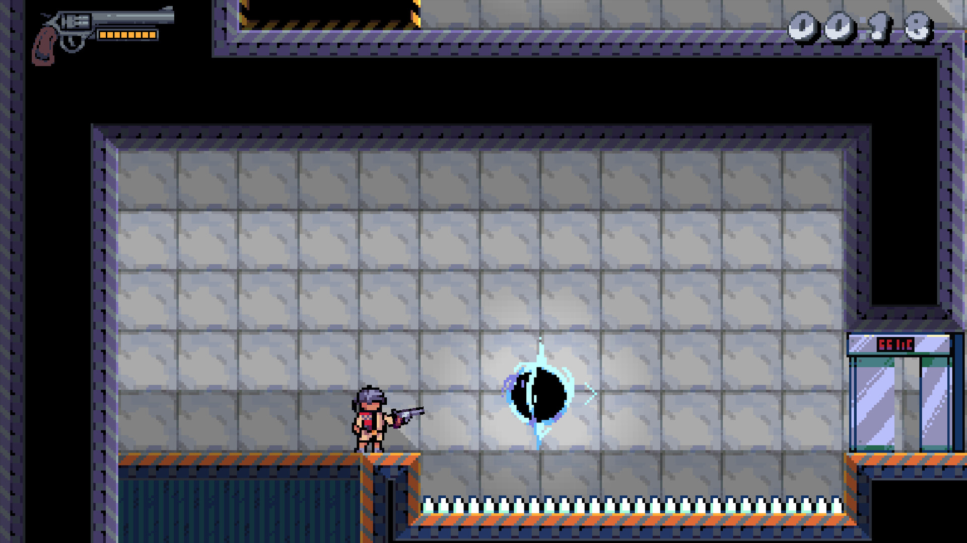 L'action in pixel art alla Katana Zero For Nora: nella demo si muore a un colpo e si rallenta il tempo per sparare 4 Un'altra scena di gioco di For Nora dalla galleria Steam