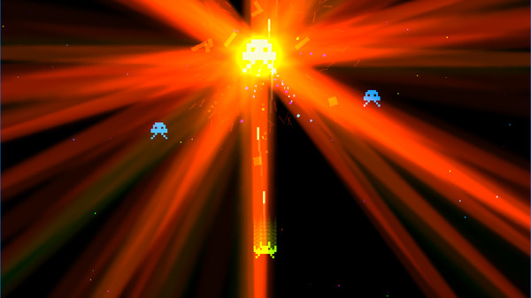 Screenshot of Void Invaders gameplay showing in-action mechanics