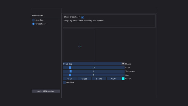 Скриншот из APMcounter & Crosshair