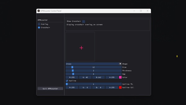 Скриншот из APMcounter & Crosshair