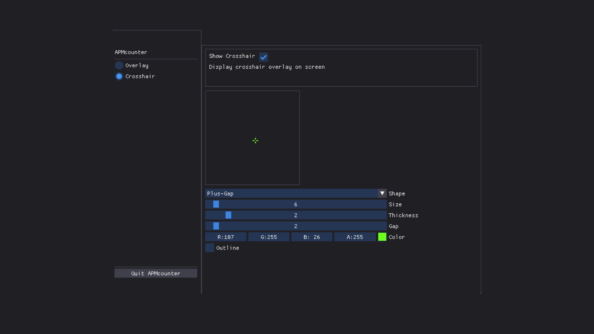 #4. APMcounter - Crosshair & Input overlay (Steam) 由: lzydev