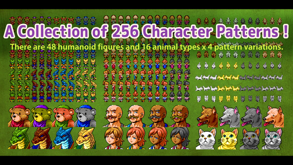 RPG Maker MZ - MEGA FANTASY Walking NPCs and Faces