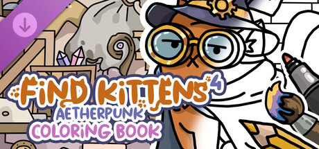 HIDDEN CATS 4: Aetherpunk - Coloring Book Header Image