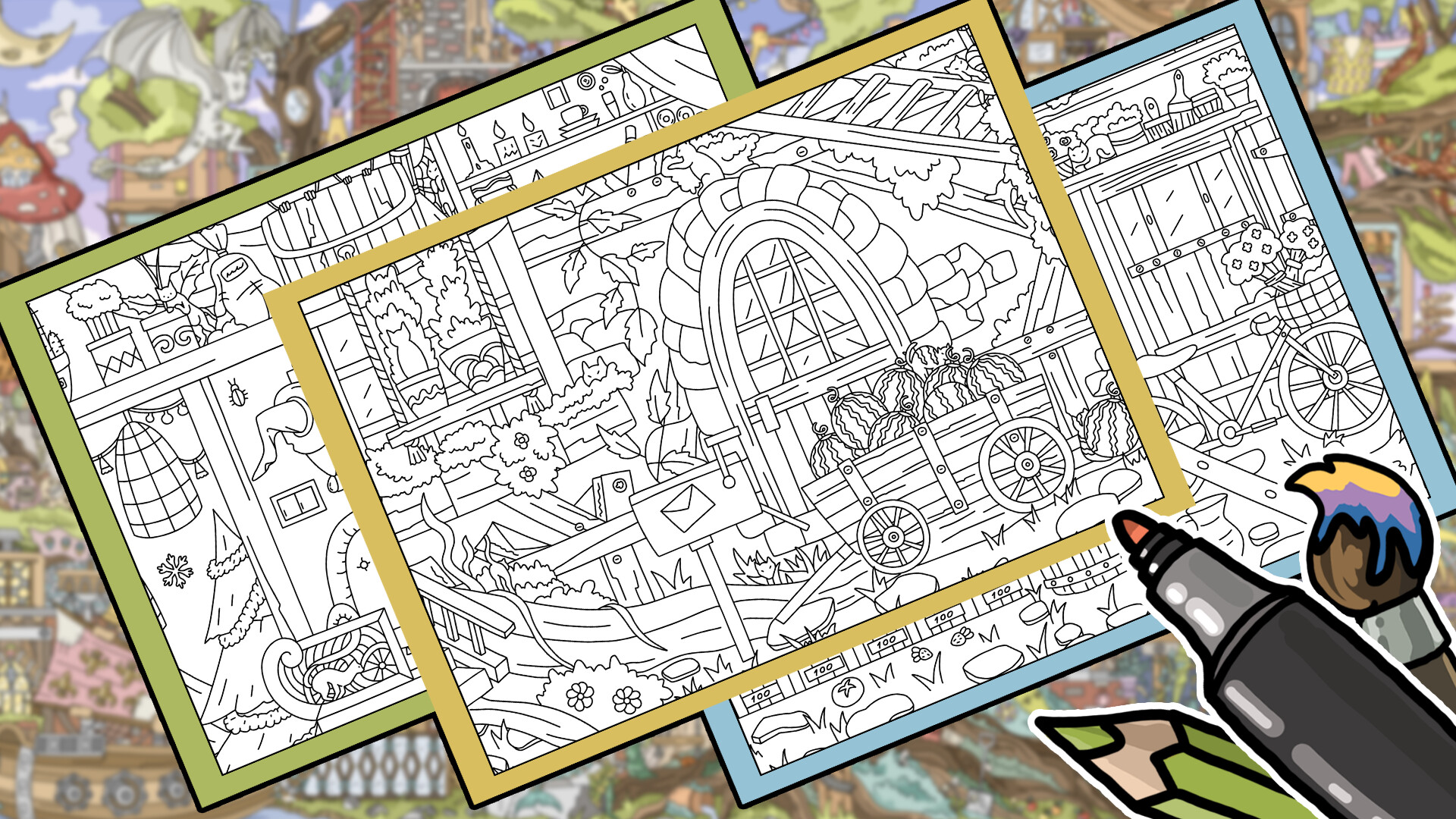 HIDDEN CATS 5: Magic Tree - Coloring Book Featured Screenshot #1