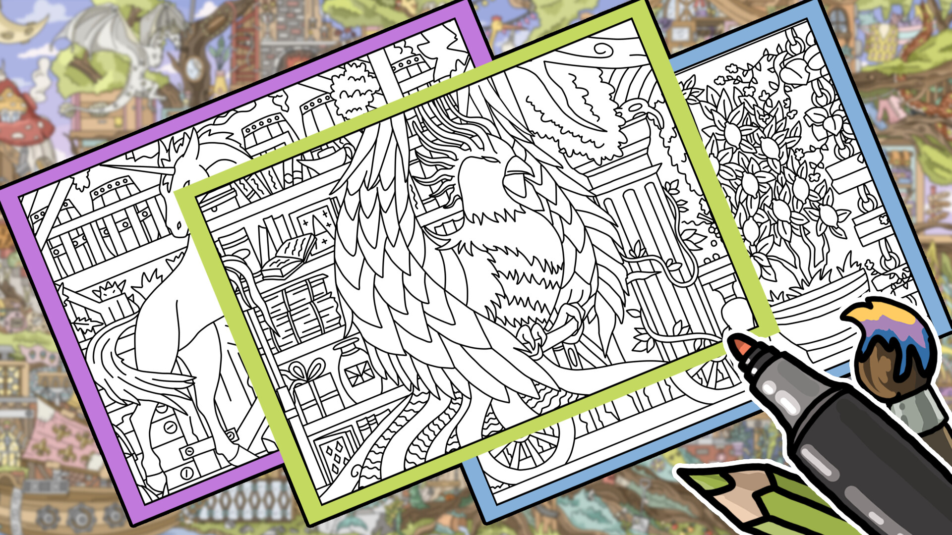 #3. HIDDEN CATS 5: Magic Tree - Coloring Book (Steam) 由: Very Very LITTLE Studio