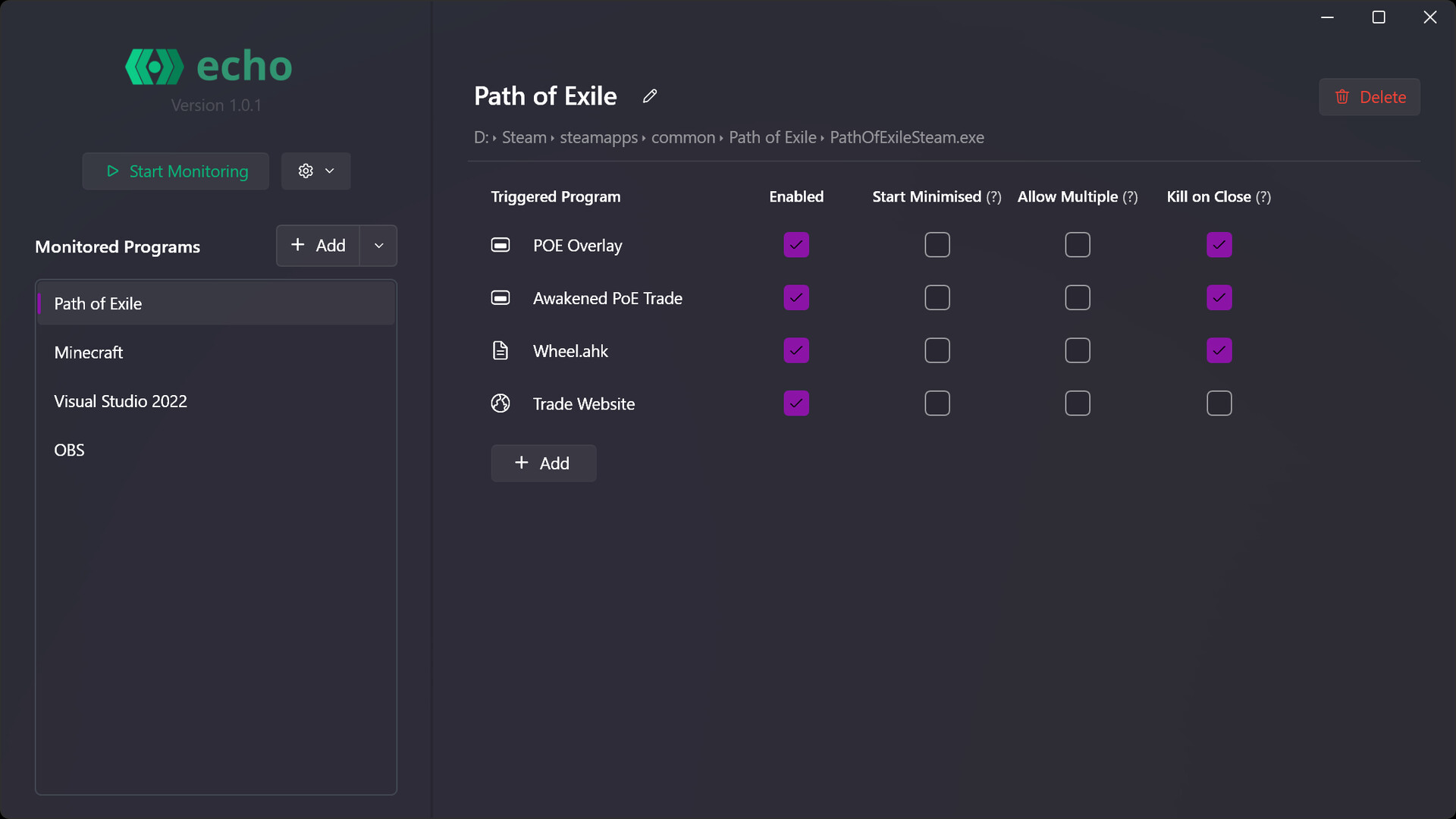Echo screenshot 1