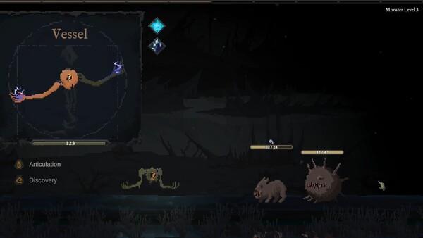 Screenshot of Rune Chaser gameplay showing in-action mechanics
