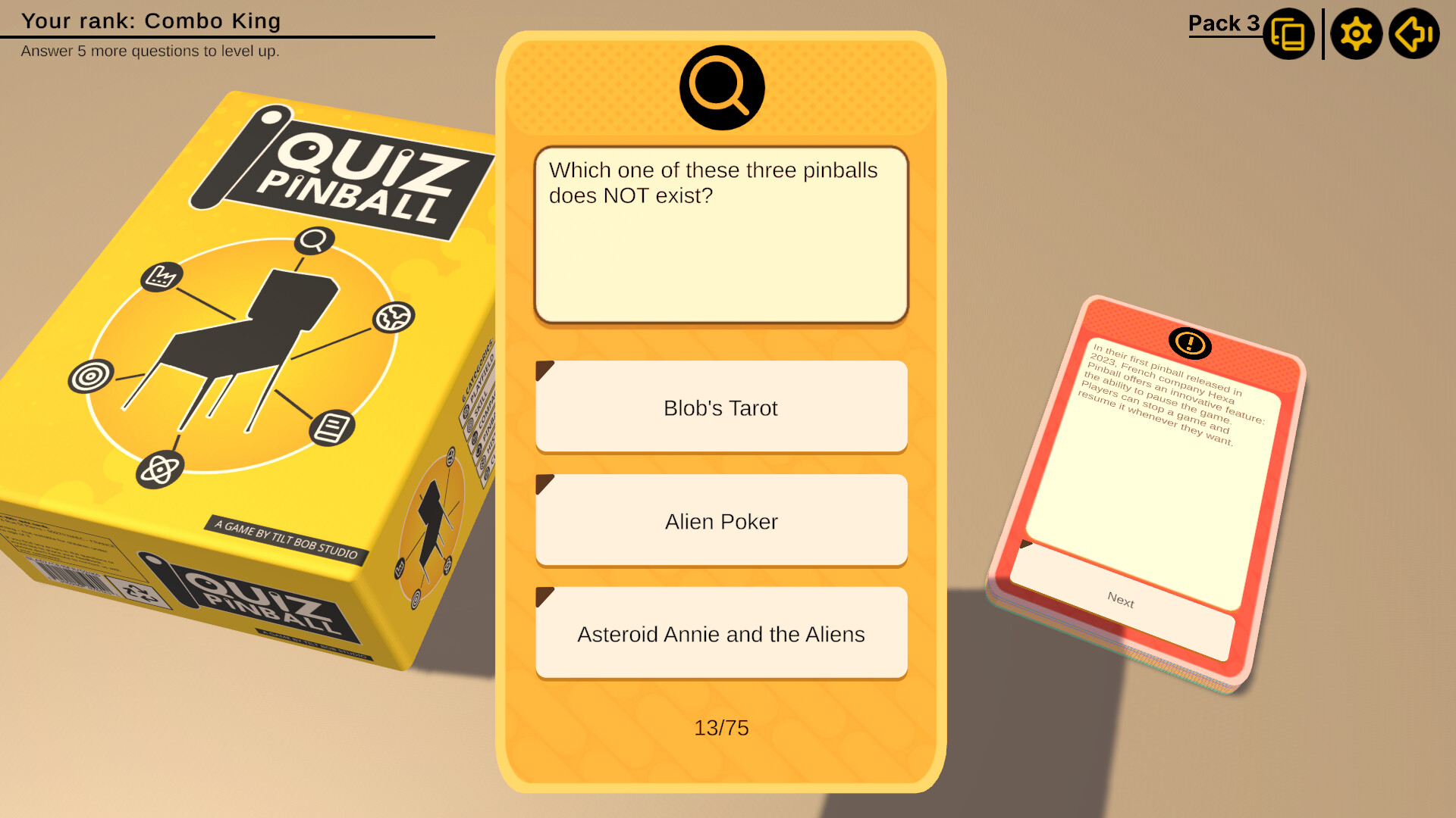 #3. Quiz Pinball - Support Pack (Steam) Av: Tilt Bob Studio