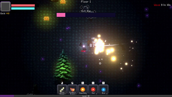 Screenshot of Tower of Wizard gameplay showing in-action mechanics