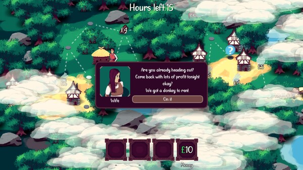 Screenshot of Merchanting in 1346 gameplay showing in-action mechanics