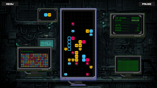 Screenshot of Mr. Antivirusio gameplay showing in-action mechanics