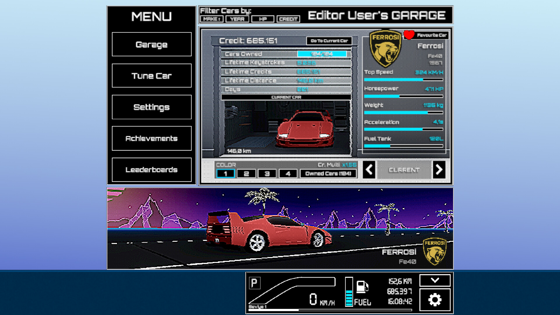 Paisaje nocturno de DriveWave