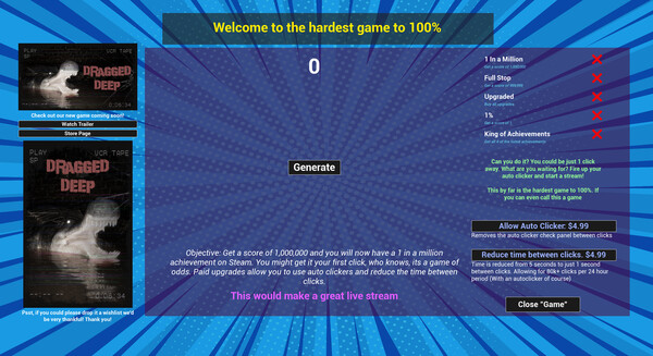 1 in a Million | A game of oddsfor windows and Linux 1