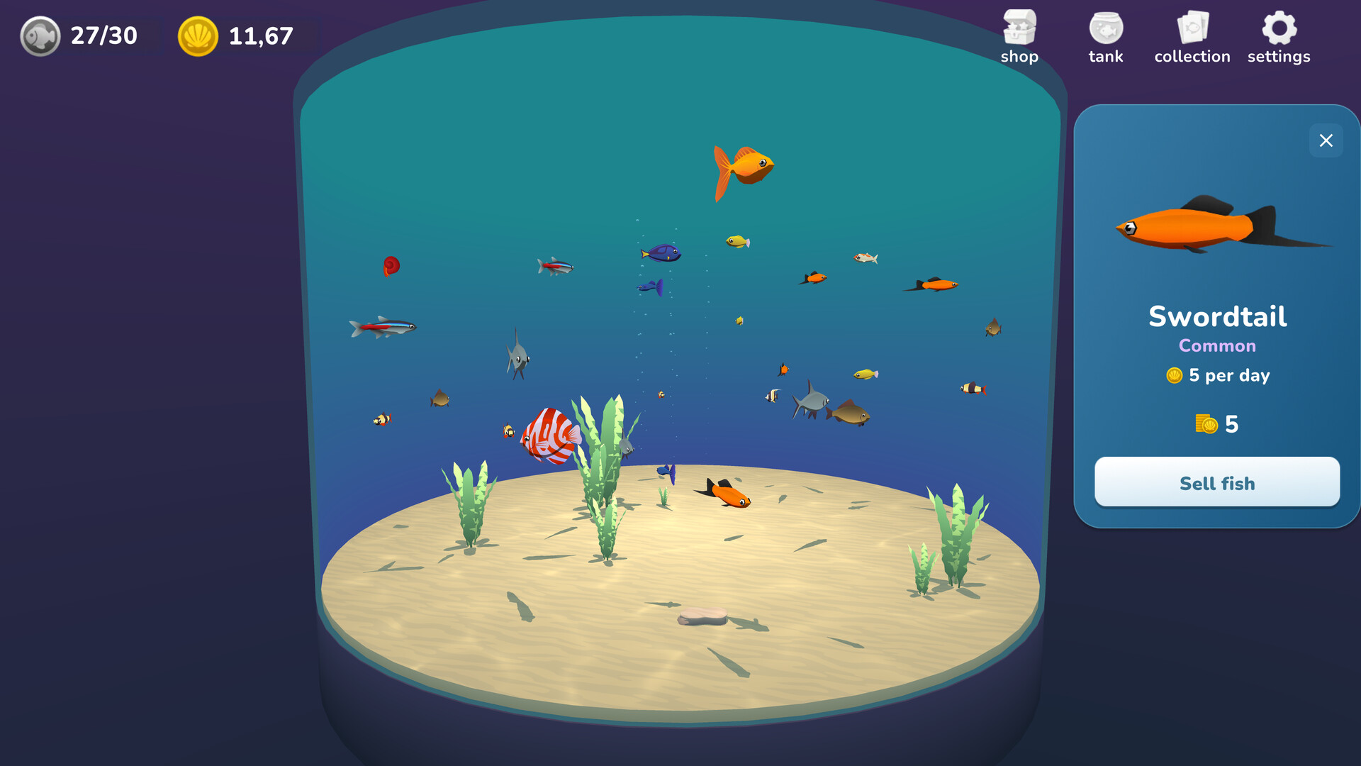 Just Fish: Idle Aquarium screenshot #1