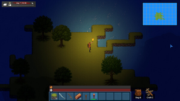 Screenshot of Survindust gameplay showing in-action mechanics