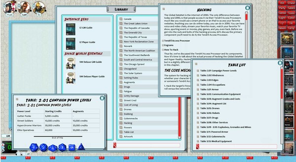 Fantasy Grounds - Interface Zero 2.0 for Savage Worlds screenshot 7