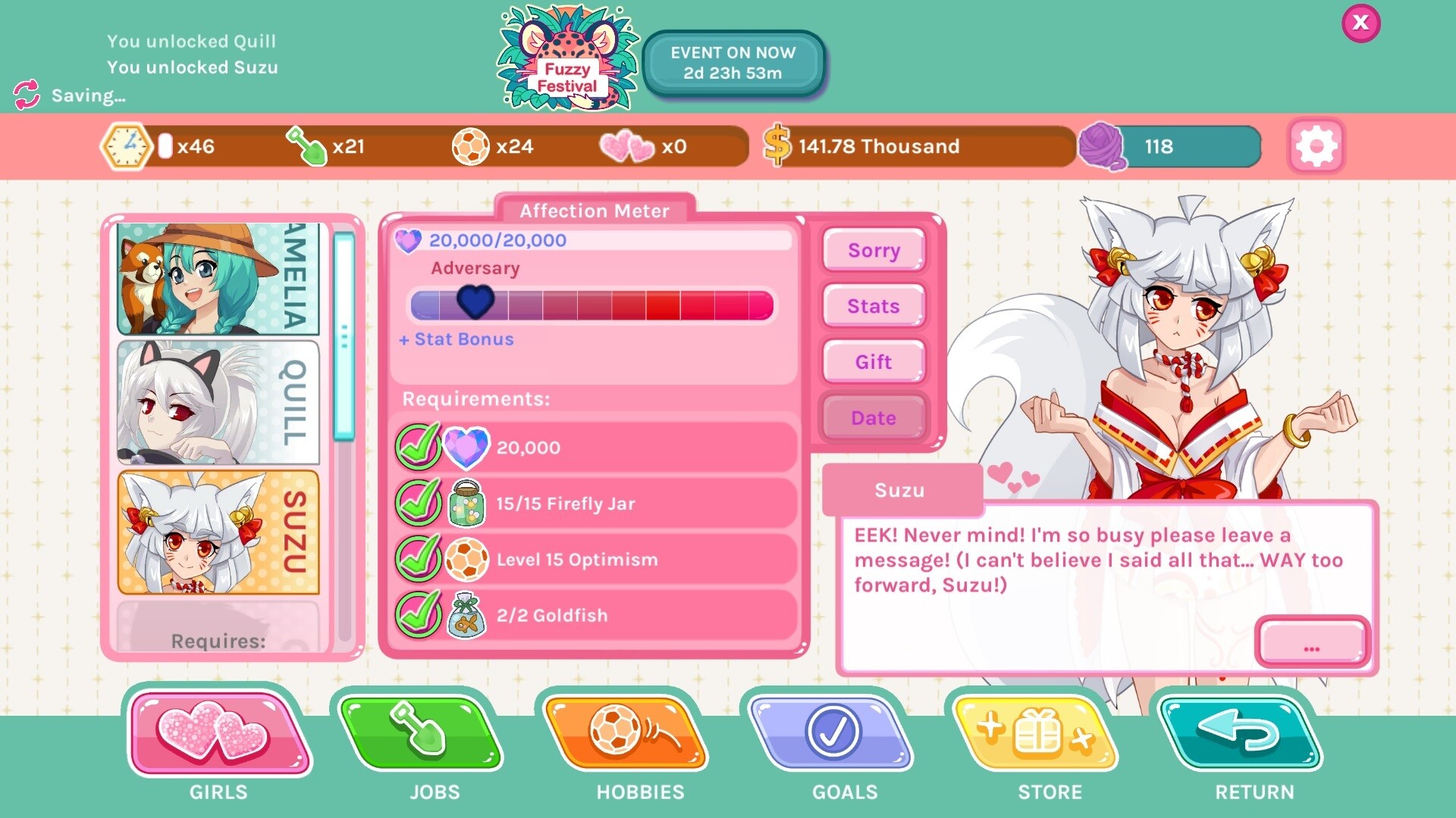 #3. Crush Crush - Fuzzy Festival Event Bundle (Steam) By: Sad Panda Studios