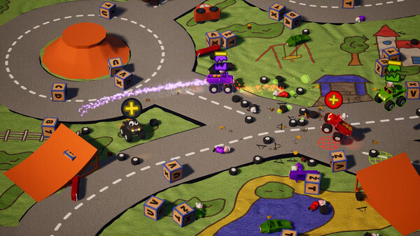 Screenshot of Grannies on Wheels gameplay showing in-action mechanics