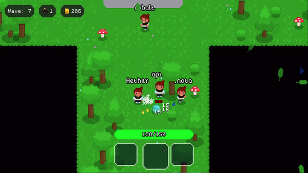 Screenshot of Myrkwood: Offshoot gameplay showing in-action mechanics