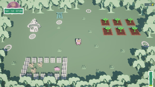 Screenshot of Farm by the Black Hole gameplay showing in-action mechanics