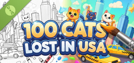 100 Cats Lost In USA Find & Color Demo cover art