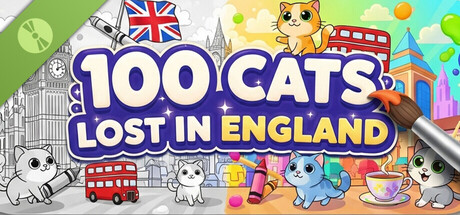 100 Cats Lost In England Find & Color Demo cover art