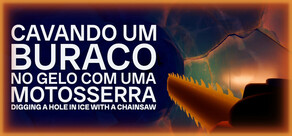 Cavando um buraco no gelo com uma motosserra