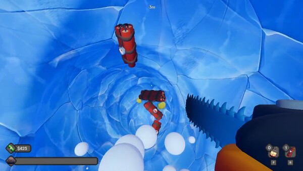 Digging A Hole In Ice With A Chainsaw screenshot 4
