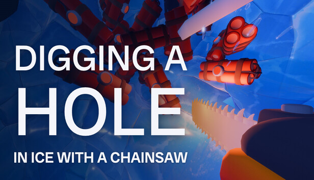Digging A Hole In Ice With A Chainsaw